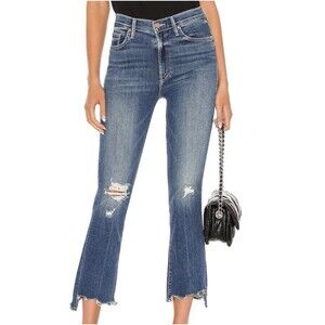 Mother The Insider Crop Step Chew Dancing On Coals Denim Blue Jeans Size: 30
